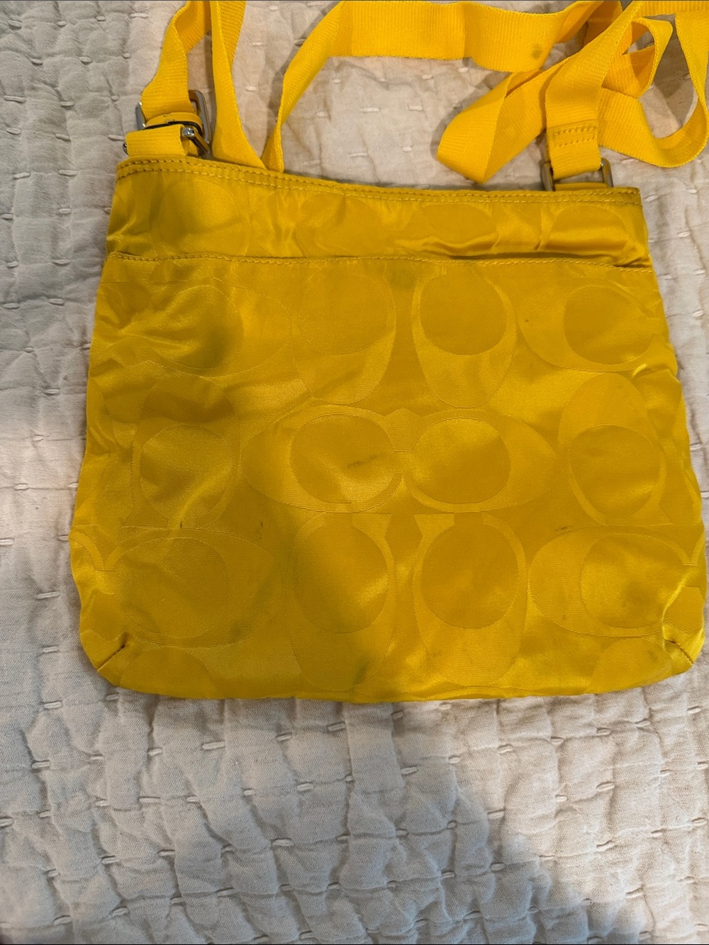 Coach Yellow Signature Jacquard Crossbody Bag - Picture 3 of 5